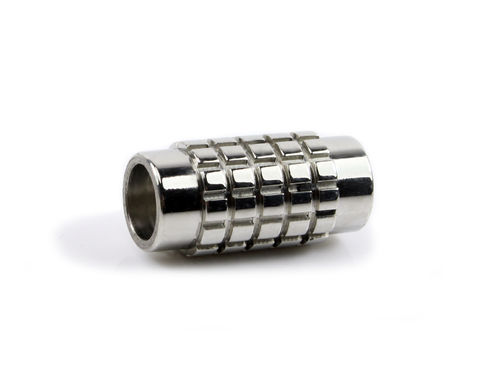 Edelstahl Magnetverschluss-poliert-Rillen- Ø 6 mm